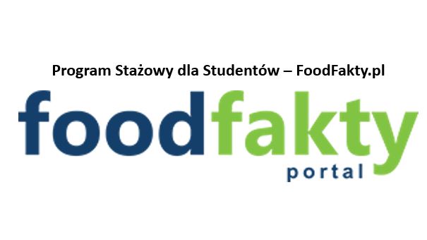 Grafik aprzedstawiająca napis Food fakty portal - program stażowy dla studentów